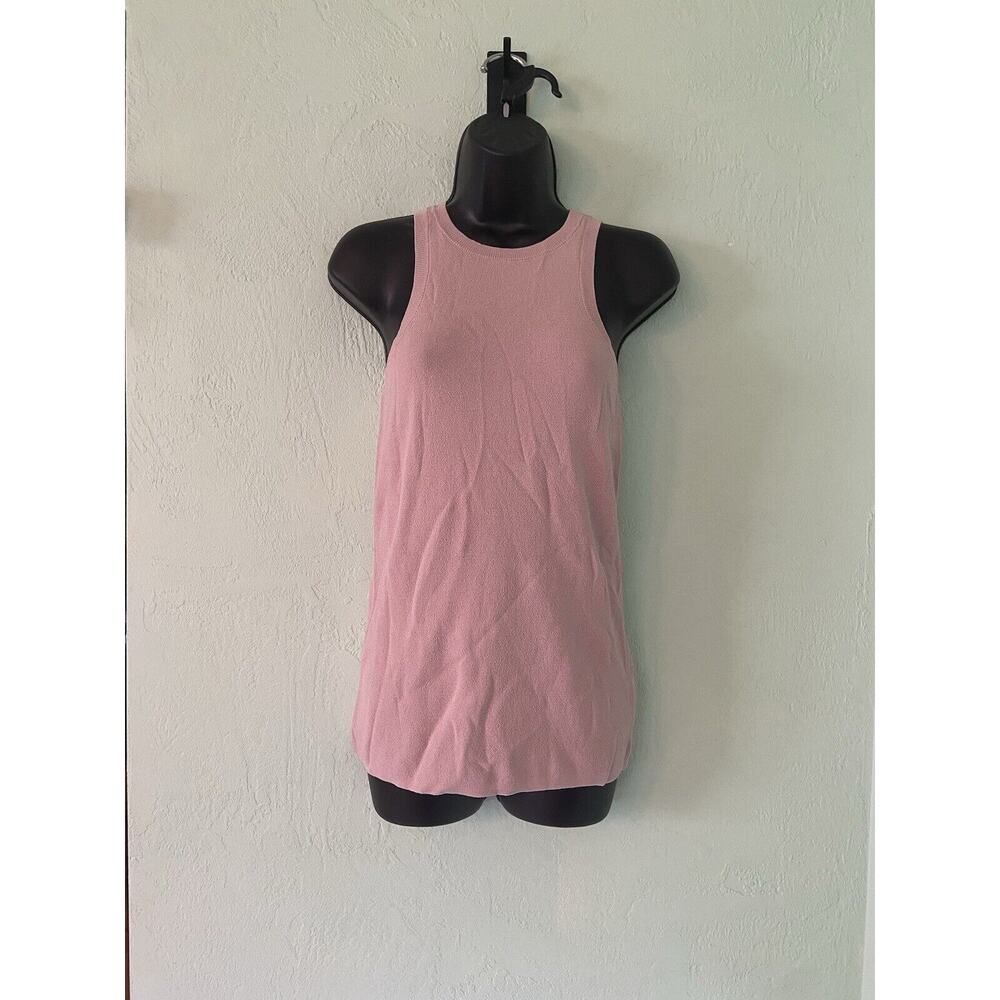 Lucyswhims The Drop Women’s Small Pink Sweater Tank Tan Ribbed Capsule Basic NEW